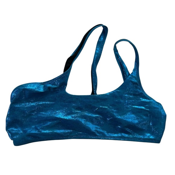 Solid & Striped Women's Metallic Blue The Brody Bikini Set Sz XL - Picture 8 of 13